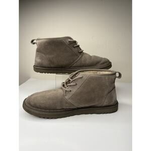 UGG Australia Mens Size 11 Neumel Charcoal Tan Lined Chukka Boots Slippers
